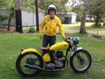Ray W and his '42 BSA WM20 500cc (the flying banana!)